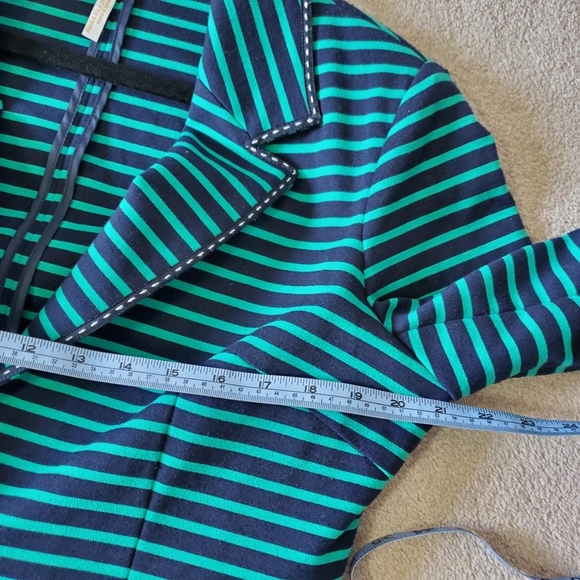 Laundry Shelli Segal Preppy Nautical Kelly Green Old Money Stretch Blazer 14 - Picture 5 of 7